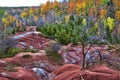 The red soil of the Cheltenham Badlands located in Caledon, Ontario, Canada