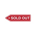 red sold out mark label or sticker vector design Royalty Free Stock Photo