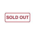 red sold out mark label or sticker vector design Royalty Free Stock Photo