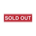 red sold out mark label or sticker vector design Royalty Free Stock Photo