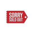 Red Sold out tag icon symbol Royalty Free Stock Photo