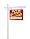 Red Sold For Sale Real Estate Sign on White Royalty Free Stock Photo