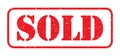 Red sold stamp logo