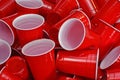 Red Plastic Drinking Cups Royalty Free Stock Photo