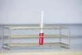 The red solution in a test tube. Royalty Free Stock Photo