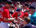 Red Sox pitcher Cla Meredith signs autographs Royalty Free Stock Photo