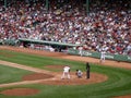 Red Sox Player steps into the batters box Royalty Free Stock Photo