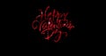 Red sparkle glitter happy valentine day word shape with red heats shape rise flowing on black background with alpha channel