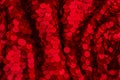 Red Sparkling Lights Festive background with texture. Abstract Christmas twinkled bright bokeh. Red glitter texture Royalty Free Stock Photo