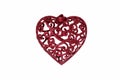 Red Sparkly Christmas Heart Decoration Royalty Free Stock Photo