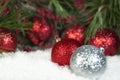 Red Sparkly Christmas Ornaments Royalty Free Stock Photo