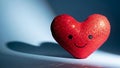Red Sparkly Heart with Face Royalty Free Stock Photo