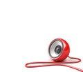 Red speaker with cable Royalty Free Stock Photo