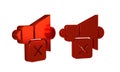 Red Speaker mute icon isolated on transparent background. No sound icon. Volume Off symbol. Royalty Free Stock Photo