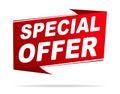 Red special offer paper banner with shadow for your design