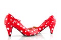 Red speckles shoes Royalty Free Stock Photo