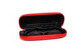Red spectacle case for glasses Royalty Free Stock Photo