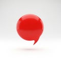 Red Speech Bubble Icon with Subtle Shadow on a White Background chat icon message Royalty Free Stock Photo