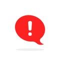 Red speech bubble like attention icon Royalty Free Stock Photo