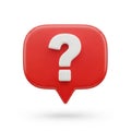 Red speech bubble with question mark isolated on white background Royalty Free Stock Photo