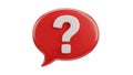 Red speech bubble with question mark isolated on white background Royalty Free Stock Photo