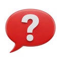 Red speech bubble with question mark isolated on white background Royalty Free Stock Photo