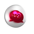 Red Speech bubble with text FAQ information icon isolated on transparent background. Circle button with text FAQ. Silver Royalty Free Stock Photo