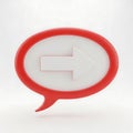 A red speech bubble with a white arrow pointing to the right Royalty Free Stock Photo