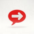 A red speech bubble with a white arrow pointing to the right Royalty Free Stock Photo