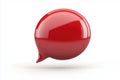 Red speech bubble on a white background Ai photo Royalty Free Stock Photo