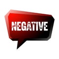 Red speech bubble with the word negative inside Royalty Free Stock Photo