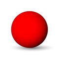 Red sphere, ball or orb. 3D vector object with dropped shadow on white background Royalty Free Stock Photo