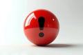 red sphere with an exclamation mark. Royalty Free Stock Photo