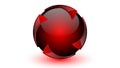 Red sphere modern 3d vector