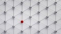 Red sphere network structure. Connection abstract design. Top View Royalty Free Stock Photo