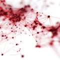 Red Spheres Forming an Interconnected Network Design, Visualizing Digital Connectivity, Data Flow, and Abstract Technological Royalty Free Stock Photo