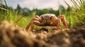 Walking Crabs Eating Hay: A Stunning Landscape Photography With Vray Tracing