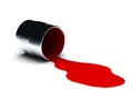 Red spilled paint Royalty Free Stock Photo