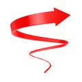 Red Spiral Arrow Twist Up to Success. 3d Rendering Royalty Free Stock Photo