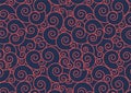 Red Spiral Pattern on Blue Background Royalty Free Stock Photo
