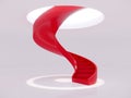 red spiral staircase in white space, 3d Royalty Free Stock Photo