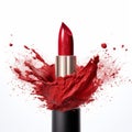 Red Splash Lipstick On White Background - Caras Ionut Style