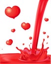 Red Splash with Valentines Heart Abstract Love Vector Illustration Royalty Free Stock Photo