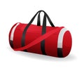 Red sport bag for sportswear and equipment icon isolated Royalty Free Stock Photo