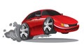 Red Sport Car Cartoon Royalty Free Stock Photo