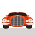 Red sport car,vector illustration , flat style , front Royalty Free Stock Photo