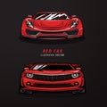 Red sport car vector template. Super design concept of luxury automobile. Vector illustration Royalty Free Stock Photo