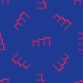 Red Sport horizontal bar icon isolated seamless pattern on blue background. Vector Royalty Free Stock Photo