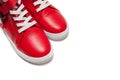 Red sport shoes isolated on white background Royalty Free Stock Photo