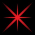 Red sportlight shiny star for decorations